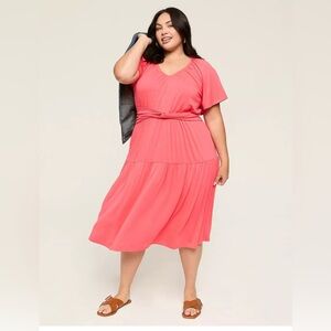 Plus Fit and Flare Midi Dress